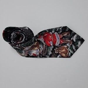 Reed St James Silk Necktie Tie Christmas Holidays Santa Claus Festive Party